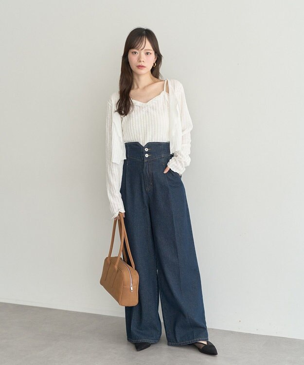 earth music&ecology 【2点セット】ＳＥＴ２点メローボレロ＋フリルキャミソール Off White