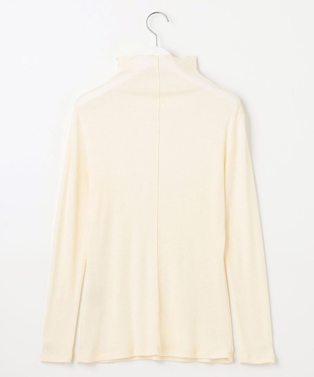 自由区 【洗える】ソフトウールリブボトルネック  カットソー アイボリー系