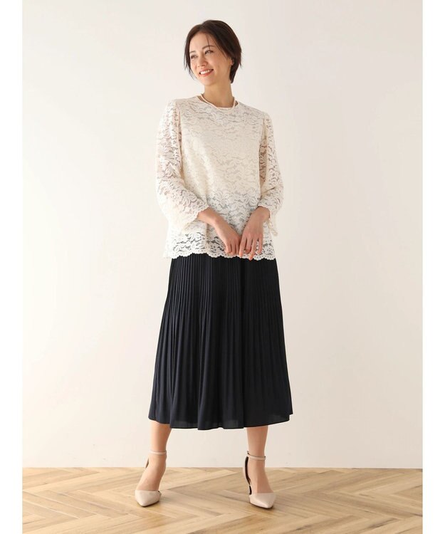 Green Parks ｅｆ－ｄｅ　レースクルーネックブラウス Ivory