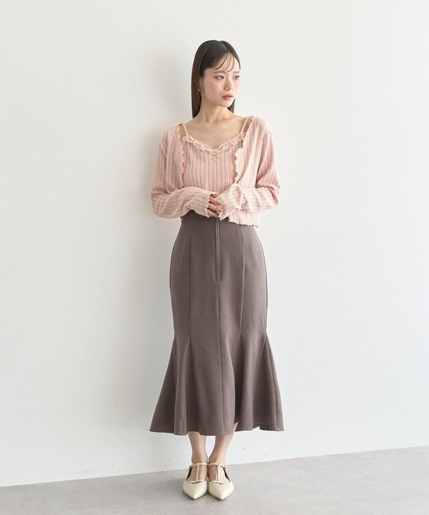 earth music&ecology 【2点セット】ＳＥＴ２点メローボレロ＋フリルキャミソール Pink