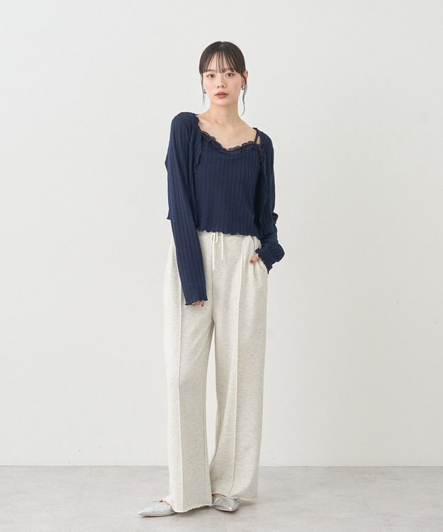 earth music&ecology 【2点セット】ＳＥＴ２点メローボレロ＋フリルキャミソール Navy