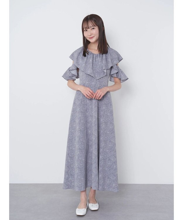 earth music&ecology ２ＷＡＹ　フリルスリーブワンピース Sax