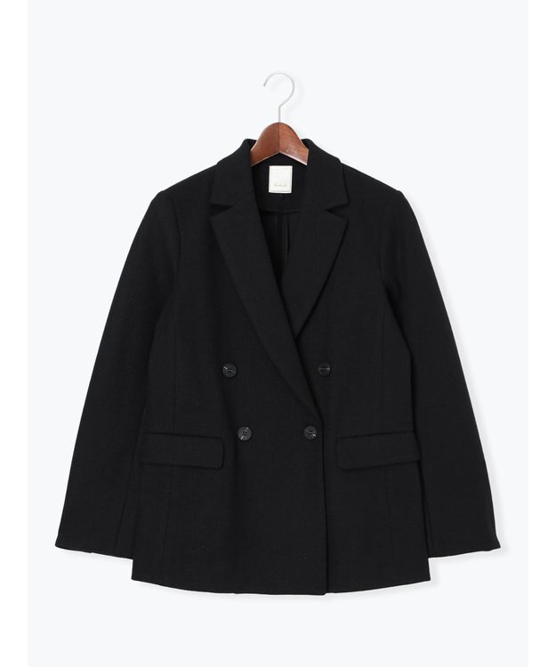 Te chichi ウール混ジャージーテーラードジャケット ブラック