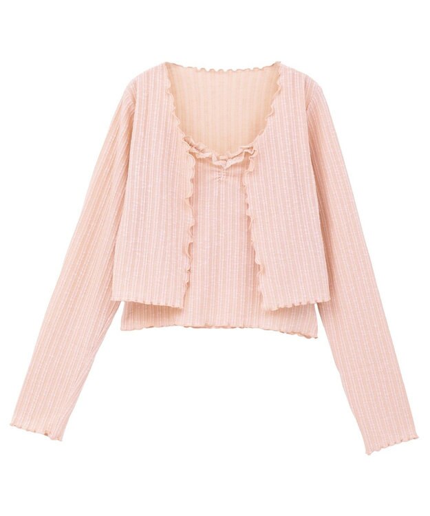 earth music&ecology 【2点セット】ＳＥＴ２点メローボレロ＋フリルキャミソール Pink