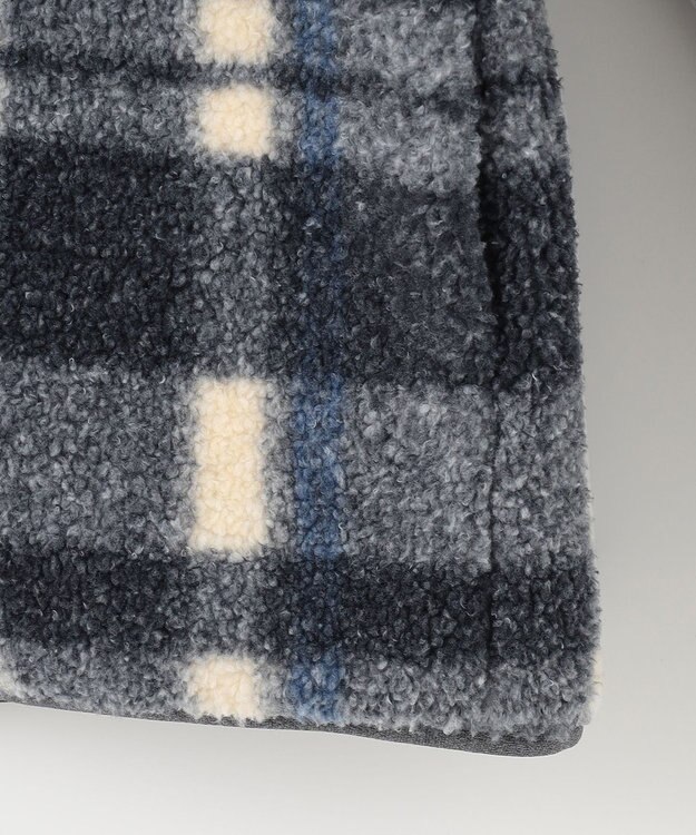 JOSEPH ABBOUD MOUNTAIN 【SPACE／UNISEX】ボアチェック ブルゾン ダルブルー系4