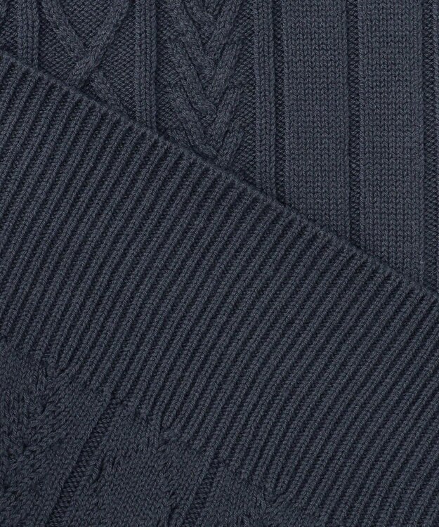 23区GOLF 【MEN】【ウォッシャブル】コットンブレンドニットベスト ネイビー系