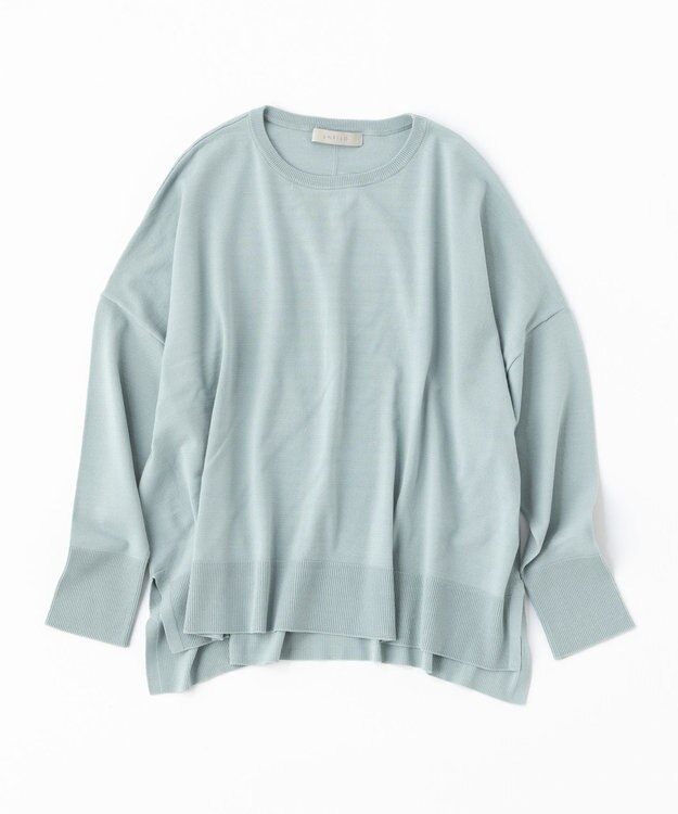 UNFILO 【洗える/抗菌防臭】マイビューティー クロップド丈ニット セージグリーン