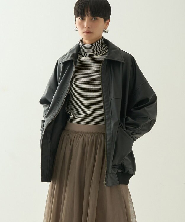 AMERICAN HOLIC フェイクレザーブルゾン Black