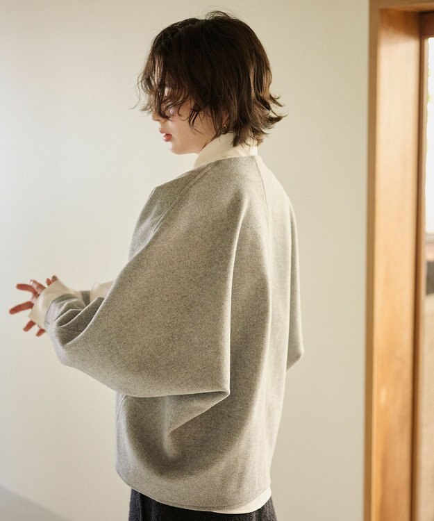 #Newans 【洗濯機可能/セットアップ】コクーンシルエットエアリープルオーバー トップグレー