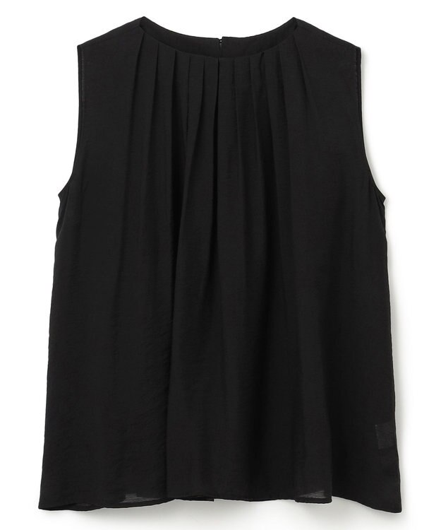 UNFILO ヴィンテージシアー プリーツブラウス ブラック