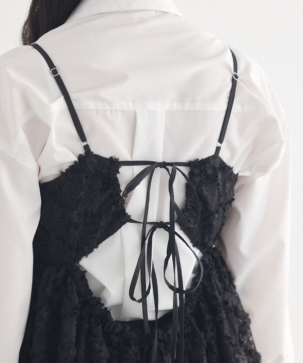 earth music&ecology 【予約】フリンジレースキャミビスチェ ブラック