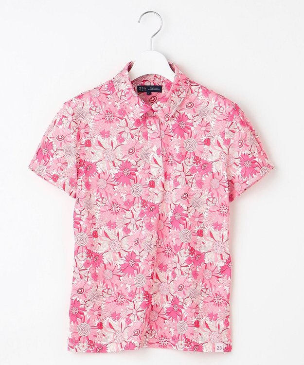 23区GOLF 【WOMEN】【UVケア/吸水速乾】スプリングフラワー柄 半袖ポロシャツ ピンク系5