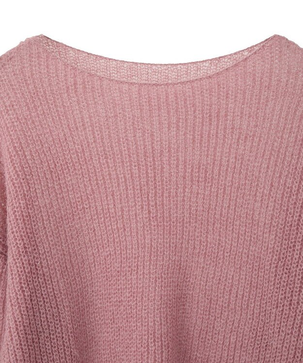 earth music&ecology サイドリボン透かしニットプルオーバー Pink