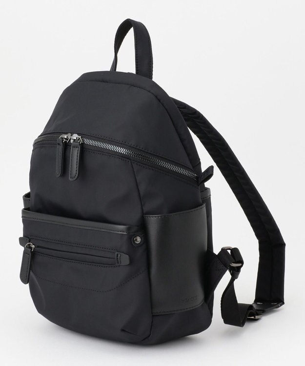 Y'SACCS 【ナイロンタフタ×リサイクルレザー】デイリーミニリュック ブラック