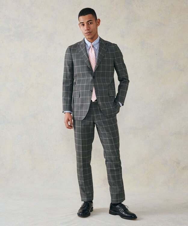 J.PRESS MEN 【CUBA BEACH MASTERPIECE】シルクツイストミックスチェック スーツ グレー系4