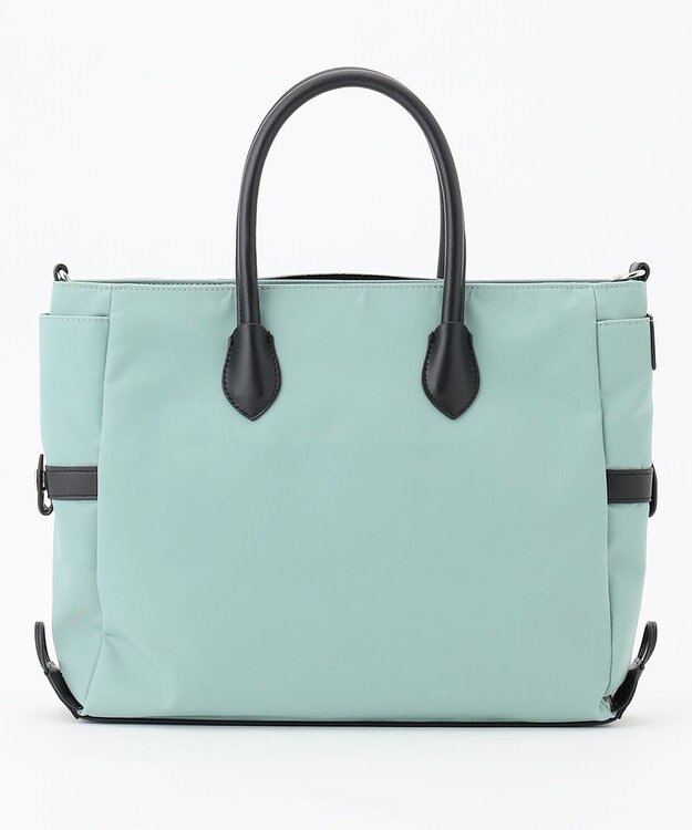 Y'SACCS ナイロン×リサイクルレザー　ホック2WAYトート　Sサイズ ライトグリーン