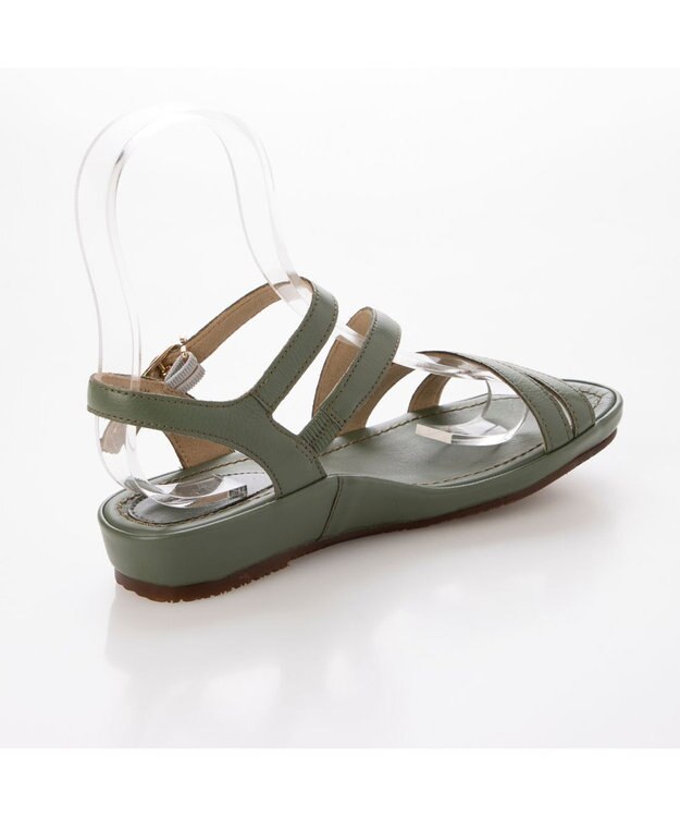 ing <ing>【サスティナブル】レザーストラップサンダル グリーン