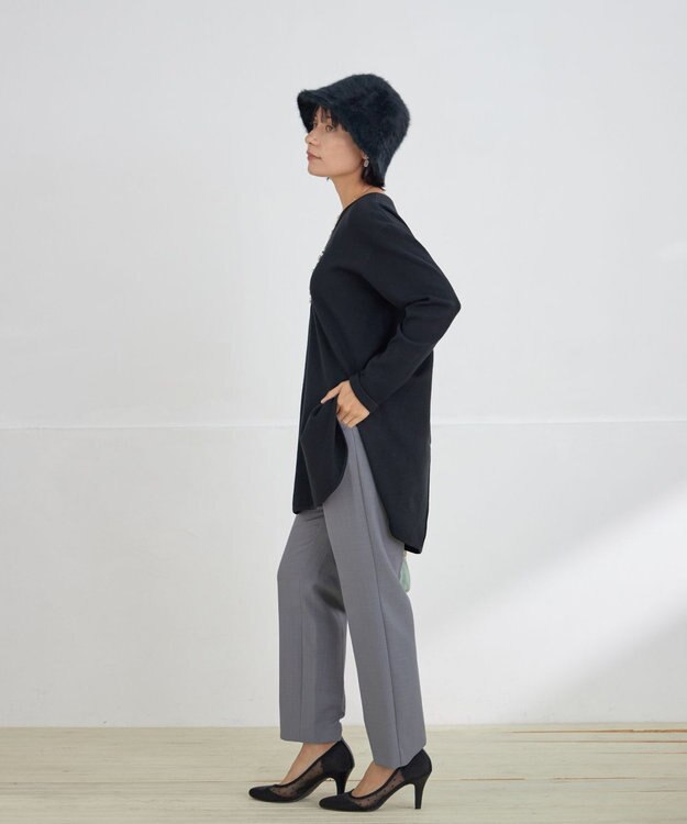 Tiaclasse 【洗える】テーパードパンツ チャコール