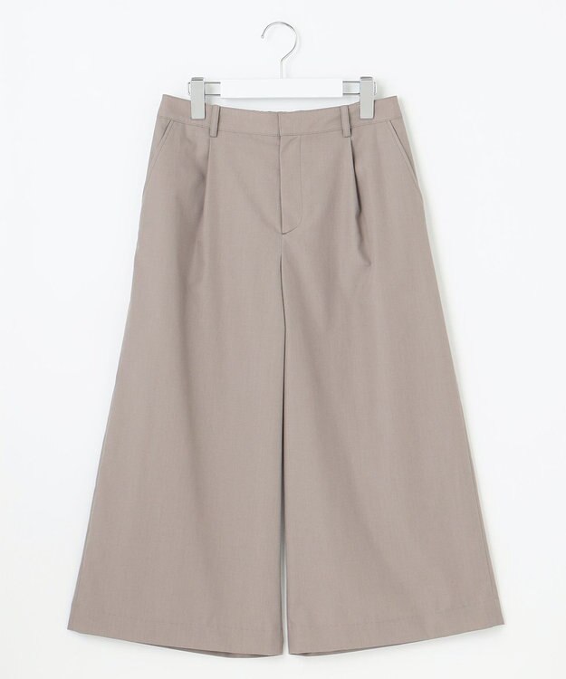 J.PRESS LADIES S 【洗える】ソフトシャンブレー ワイド パンツ モカ系