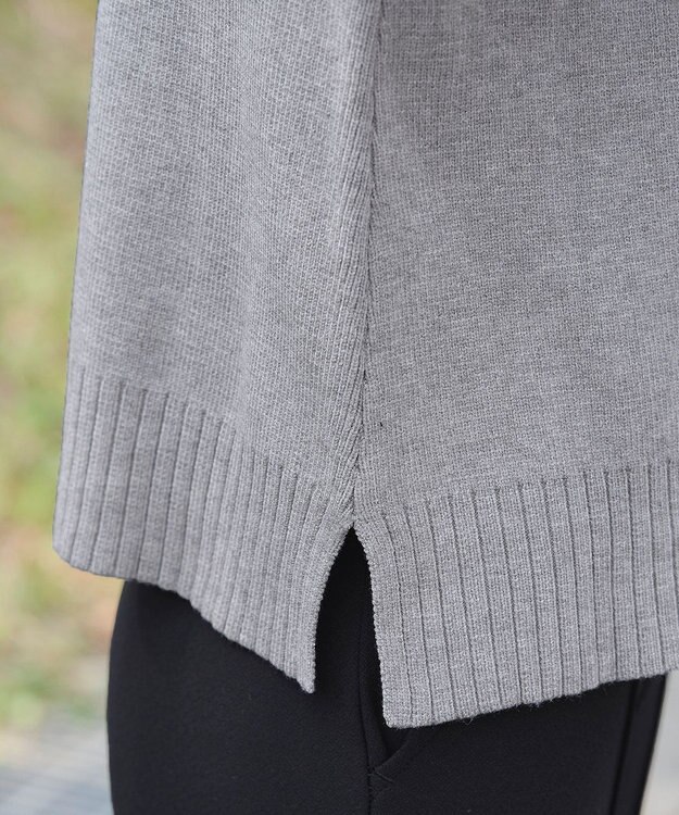 Tiaclasse 【洗える】配色切り替えニットトップス グレー