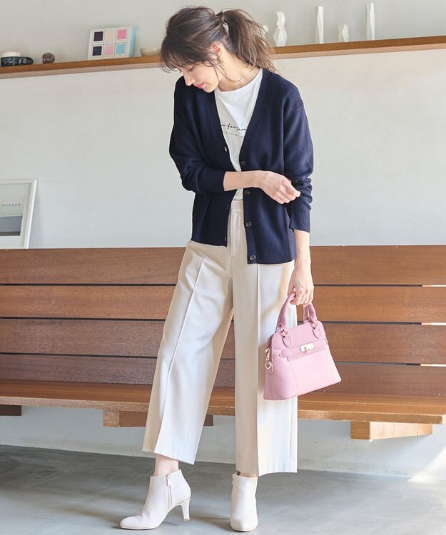 ANY SIS 【洗える】彩色兼美 カーディガン ネイビー