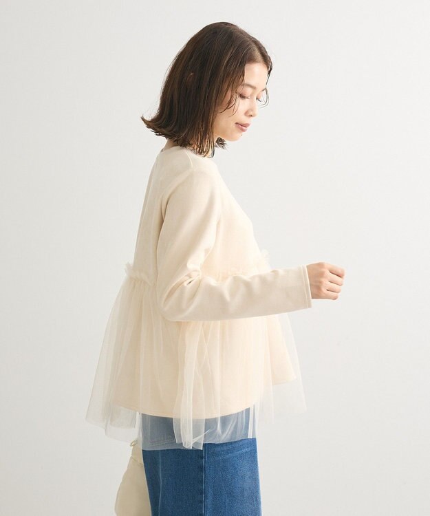 Green Parks ・ｓｗｉｎｇ　ｂｙ　チュールレイヤープルオーバー Gray Beige