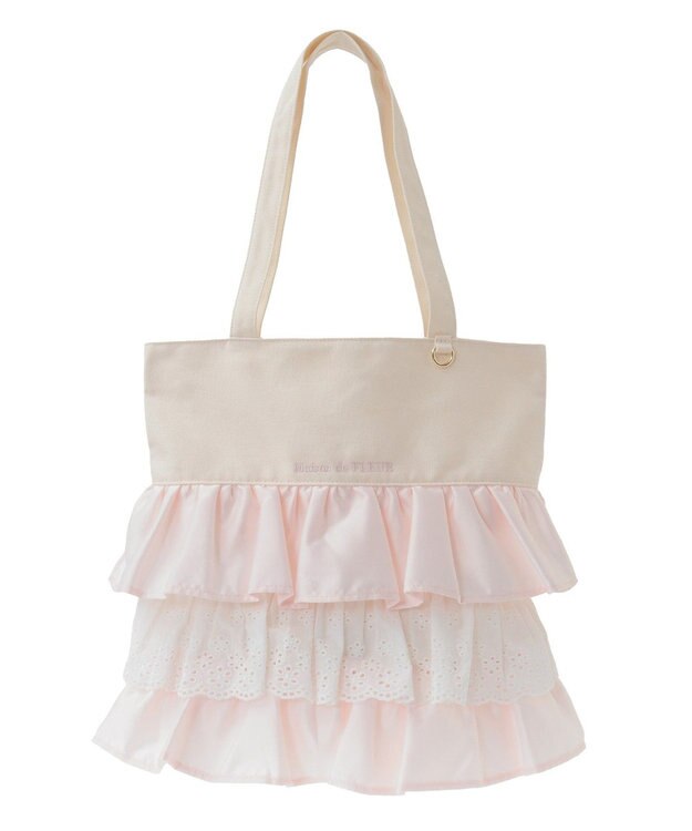 Maison de FLEUR フロントフリルトートバッグ Pink