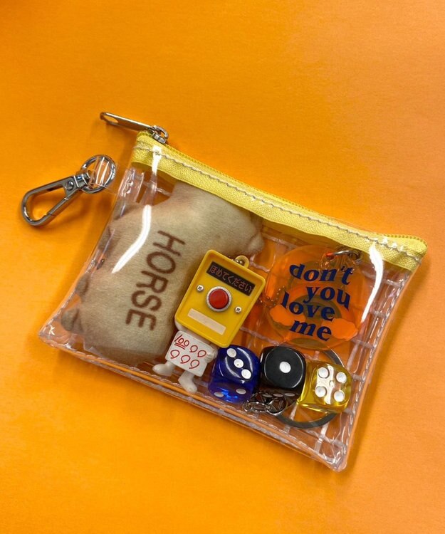 WEGO カラーテープクリアポーチ イエロー