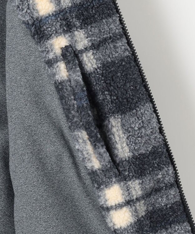 JOSEPH ABBOUD MOUNTAIN 【SPACE／UNISEX】ボアチェック ブルゾン ダルブルー系4