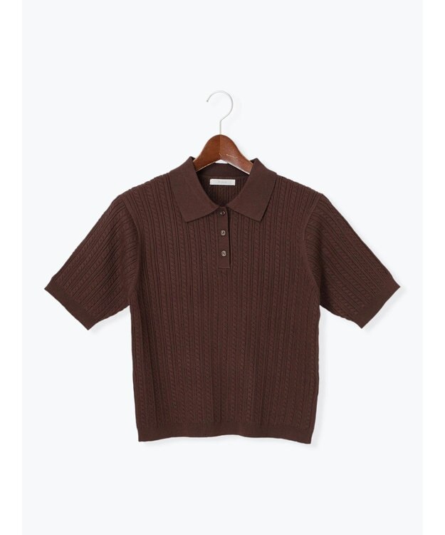Te chichi ミニケーブルポロニット ブラウン