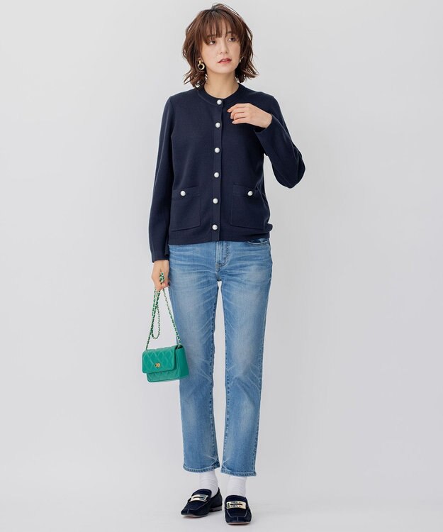 23区 【CLASSY.1月号掲載】ウールブレンド カーディガン ネイビー系