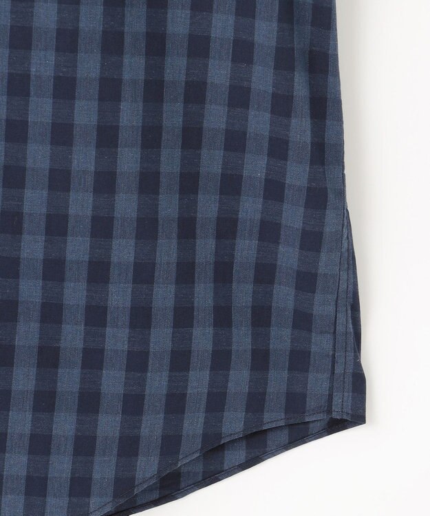 JOSEPH ABBOUD 【綿100％】メランジギンガムチェック シャツ ネイビー系4