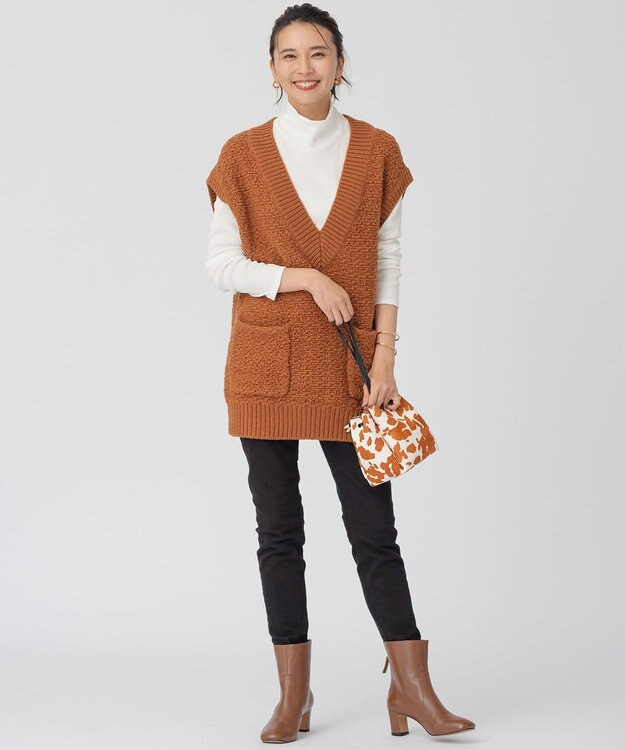 23区 ツイードニット ベスト アンバー