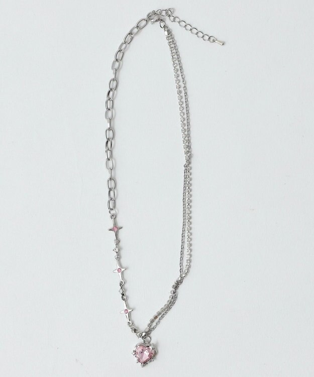 WEGO Lハートモチーフ2連ネックレス 柄3