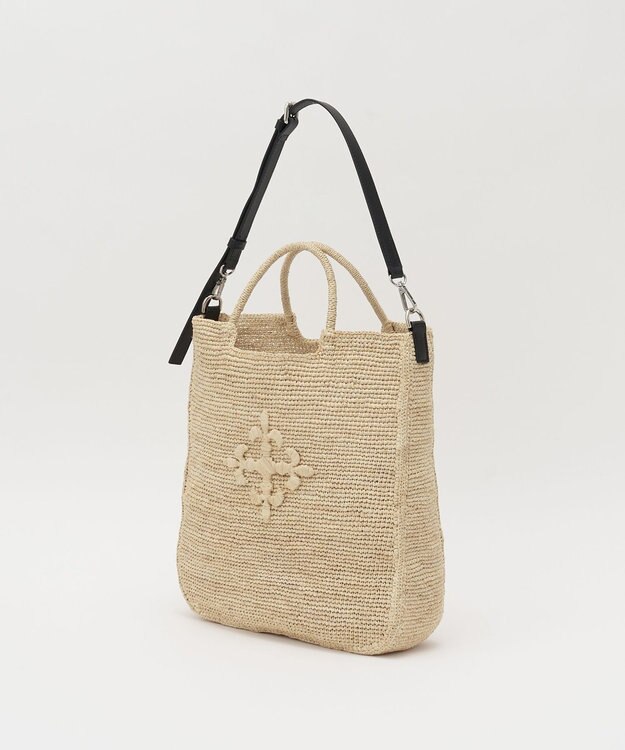 russet 《かごバッグ》インドラフィア2WAYトートバッグ(TI-368) Natural