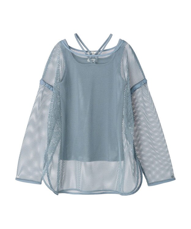 earth music&ecology ＳＥＴ２点メッシュプルオーバー＋タンクトップ Ivory