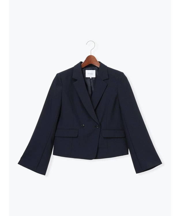 Te chichi フレア袖クロップトテーラードジャケット【AOYAMA FASHION ASSOCIATION × Te chichi】 ネイビー