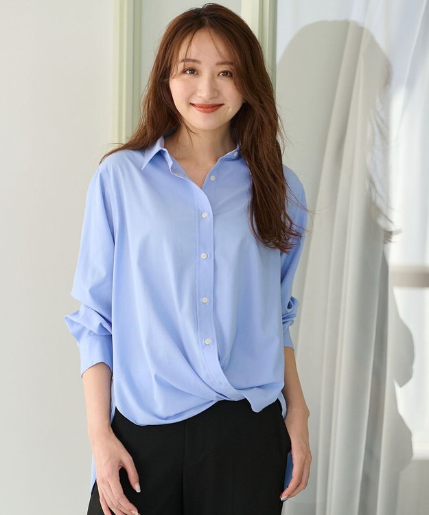 ANY 【UVカット/抗菌防臭/速乾】エニィファンクション　カシュクールシャツ ライトブルー