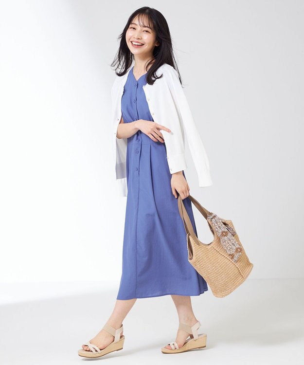 ANY SIS 【美人百花7月号掲載】ベーシッククルーネック カーディガン オフホワイト