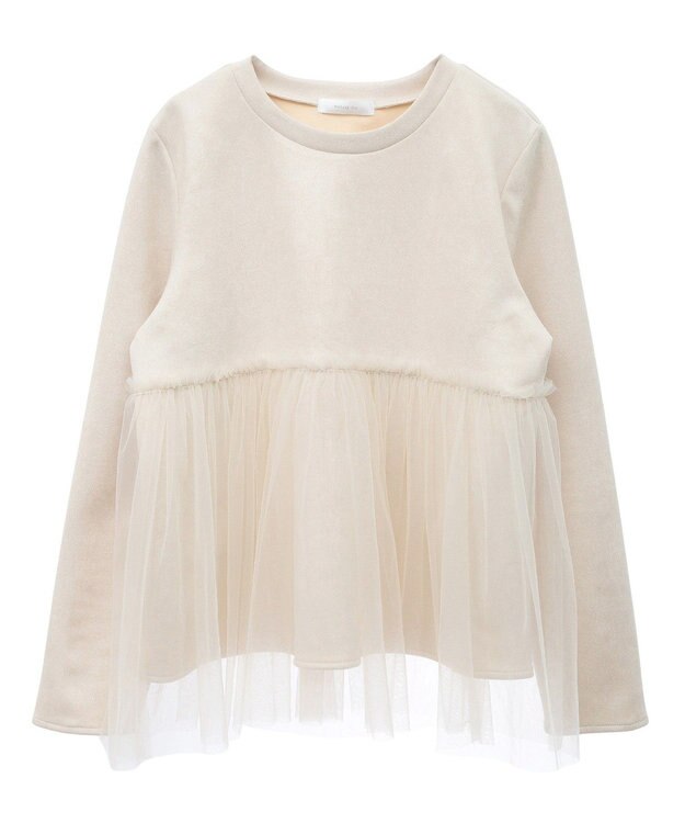 Green Parks ・ｓｗｉｎｇ　ｂｙ　チュールレイヤープルオーバー Gray Beige