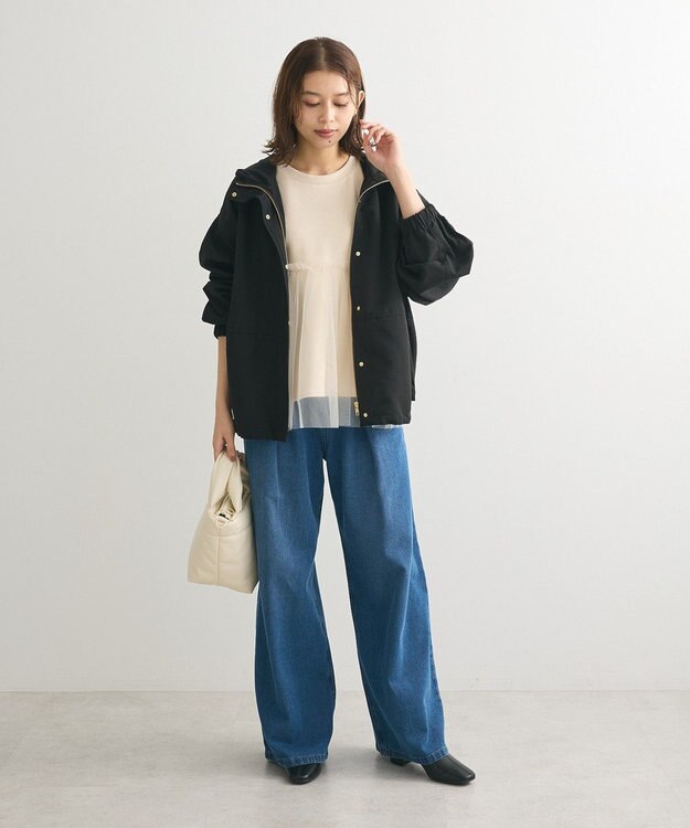 Green Parks ・ｓｗｉｎｇ　ｂｙ　チュールレイヤープルオーバー Gray Beige