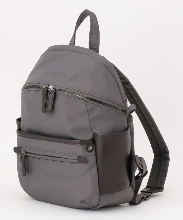 Y'SACCS 【ナイロンタフタ×リサイクルレザー】デイリーミニリュック ダークグレー