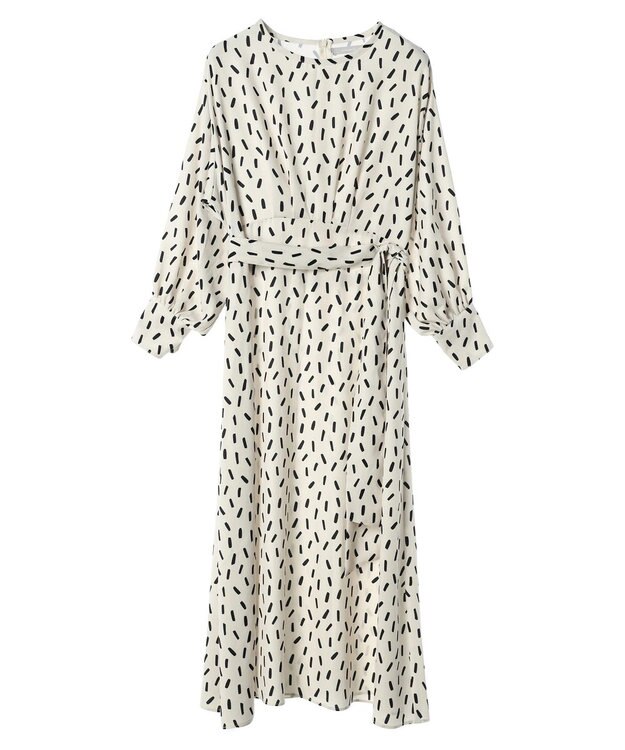 Green Parks armonia．スクエアドットプリントタックワンピース Ivory