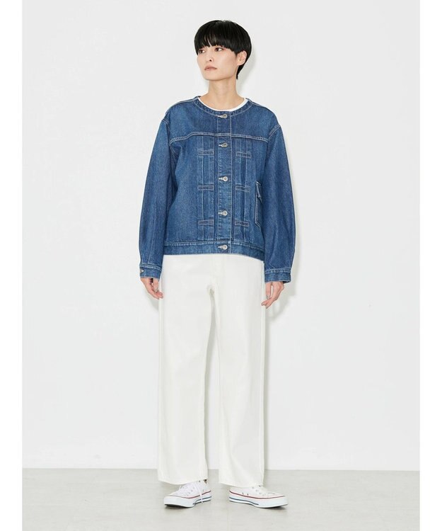 AMERICAN HOLIC ノーカラーデニムＧジャン Indigo