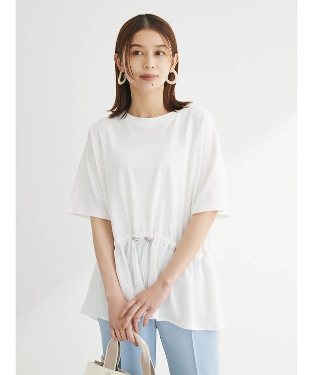 Green Parks ドロスト切替えドッキングカットプルオーバー Off White