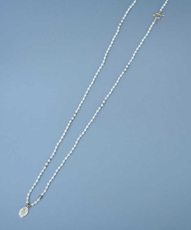 monshiro 【セレモニーにも】スズラングラスパールロングネックレス（メガネチェーンにも） ホワイト