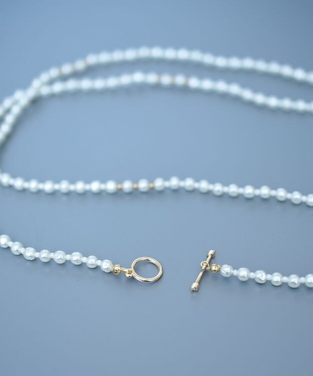 monshiro 【セレモニーにも】スズラングラスパールロングネックレス（メガネチェーンにも） ホワイト