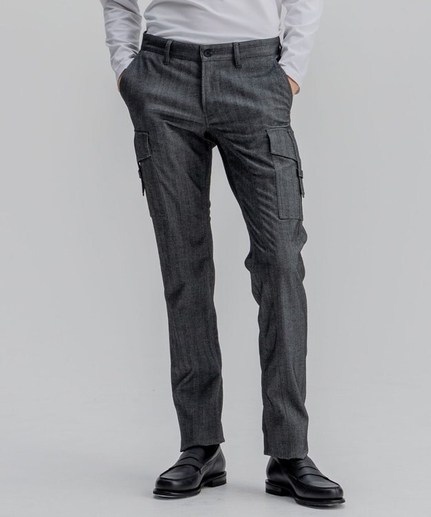 JOSEPH HOMME ソフトヘリンボンストレッチ / CIGAR CARGO グレー系
