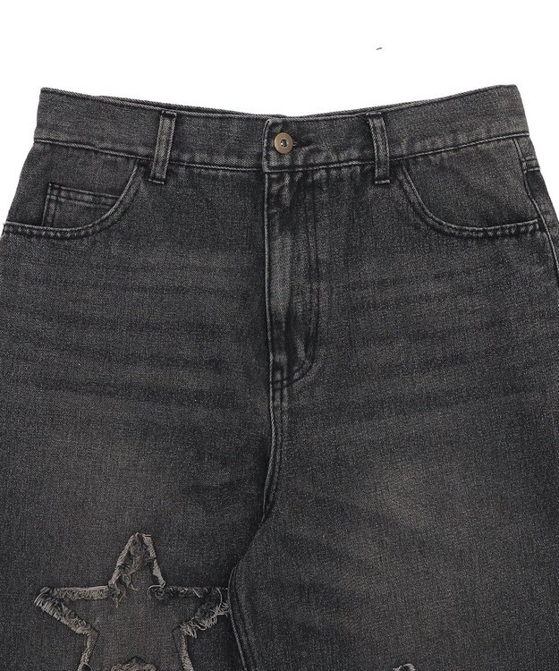 WEGO スターモチーフオーバーダイバギーパンツ ブラック