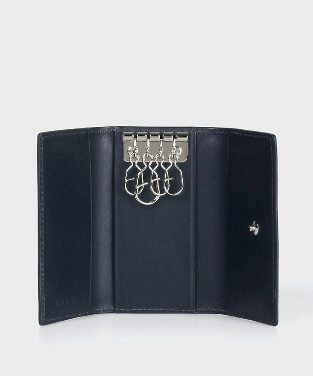 Paul Smith マーケトリーストライプラビット キーケース ネイビー